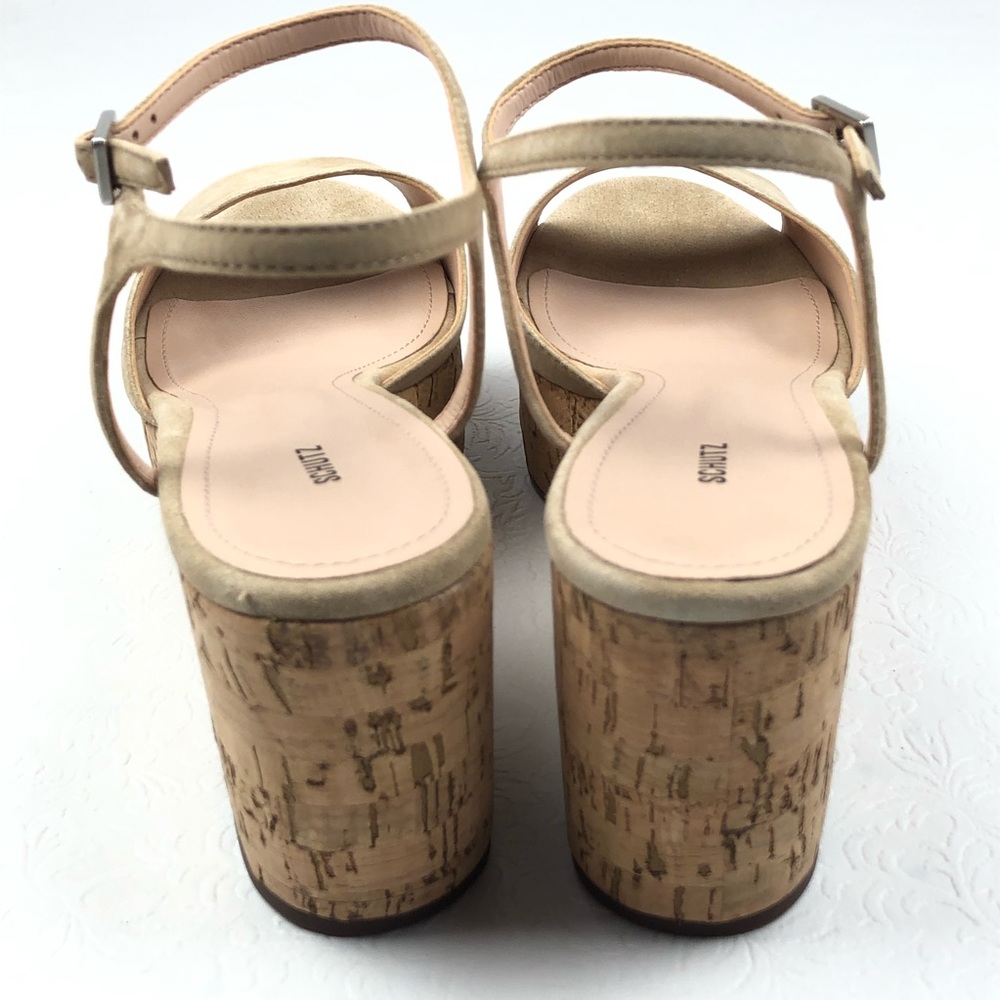 SCHUTZ Heloise Platform Wedge Sandals 10 New Goat - Picture 5 of 8